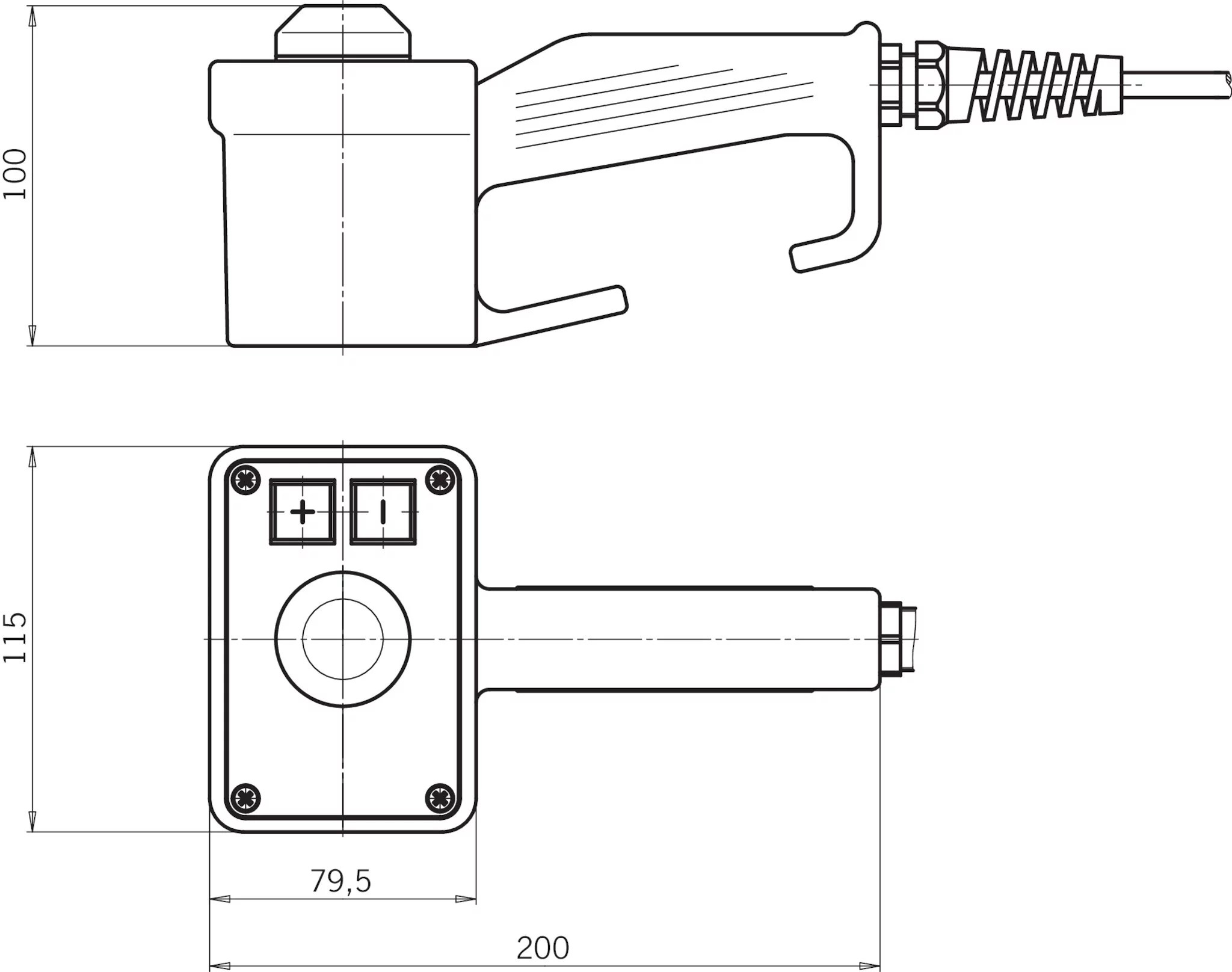 ZSB054784 ZSB, housing G3, 3stage, +/ pushbuttons, cable EUCHNER More than safety.