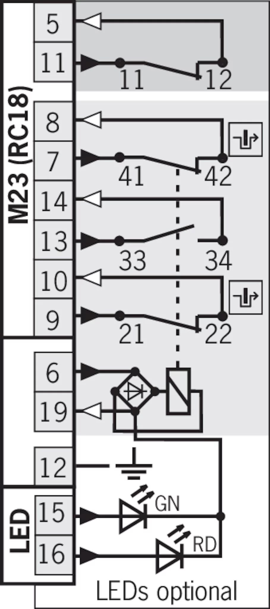 STA3A2131A024L024RC18C1826 Safety switch STA, plug connector RC18