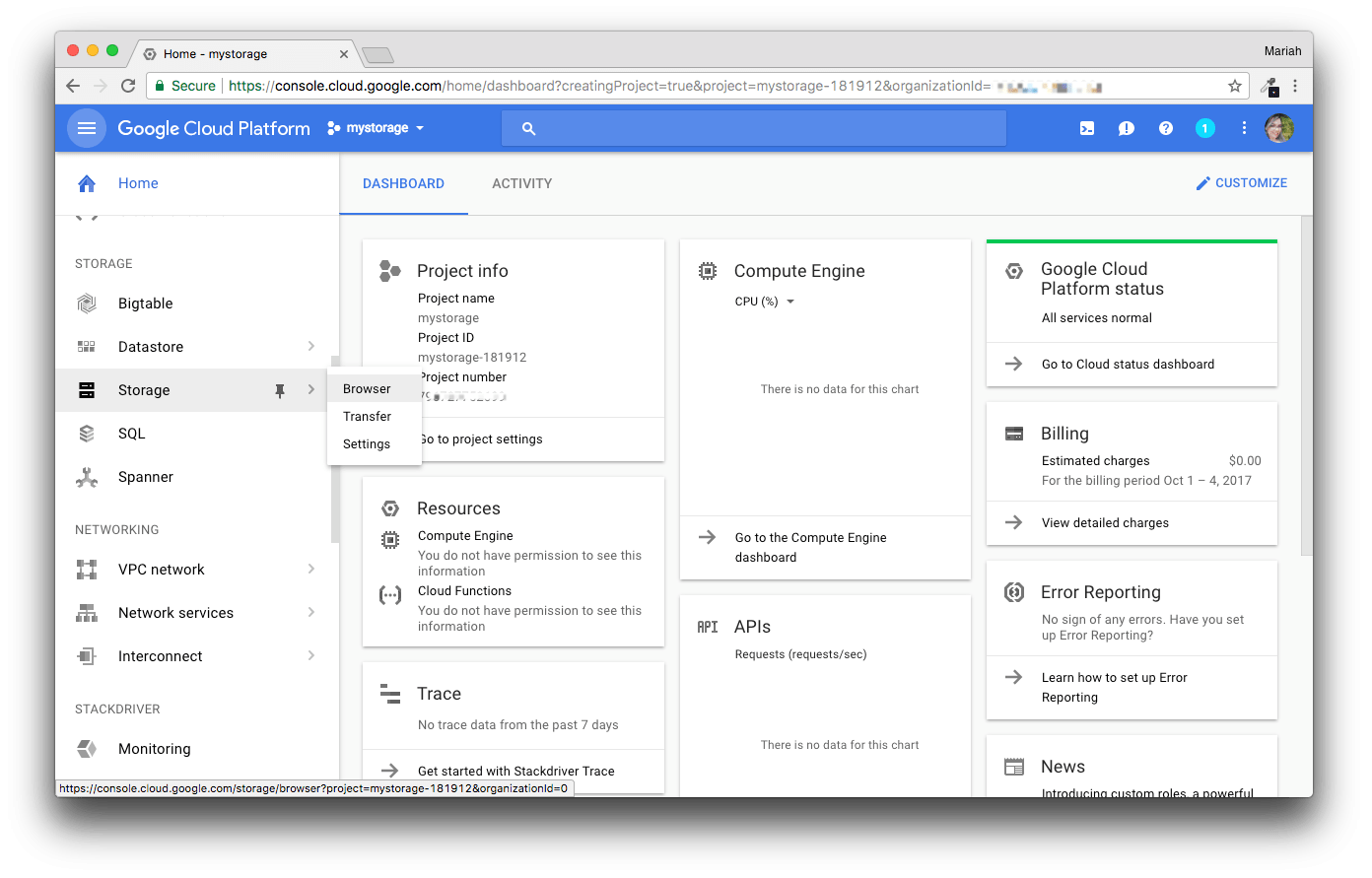 Documentation Google Cloud Storage