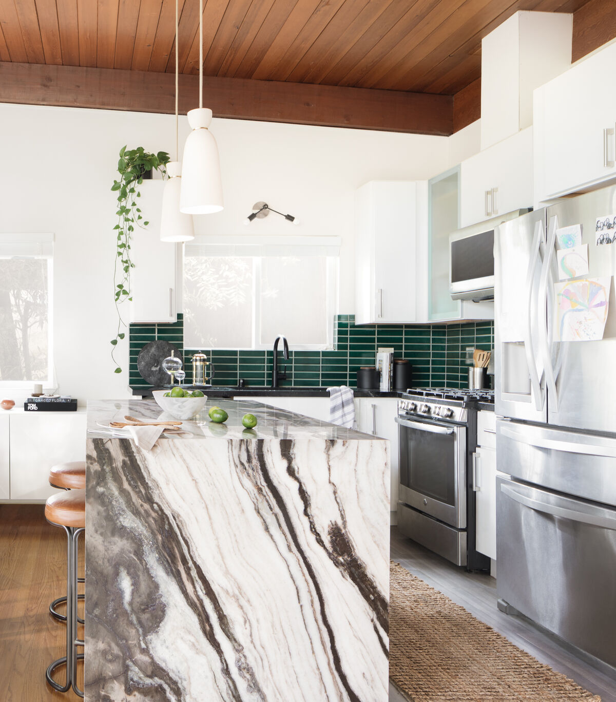 Contemporary Green Kitchen Tiles Fireclay Tile