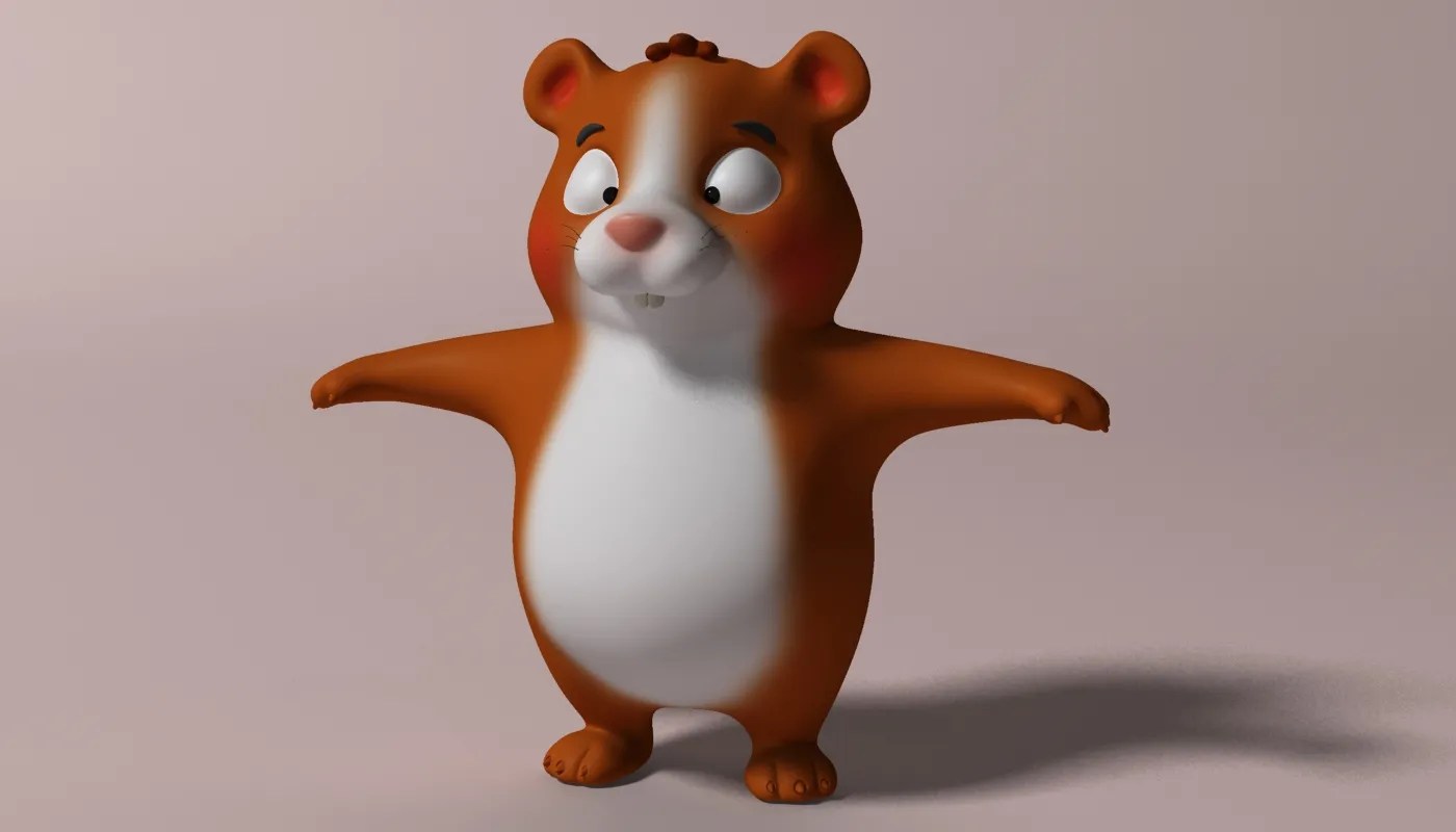 Cartoon hamster RIGGED 3D Model Buy Cartoon hamster RIGGED 3D Model