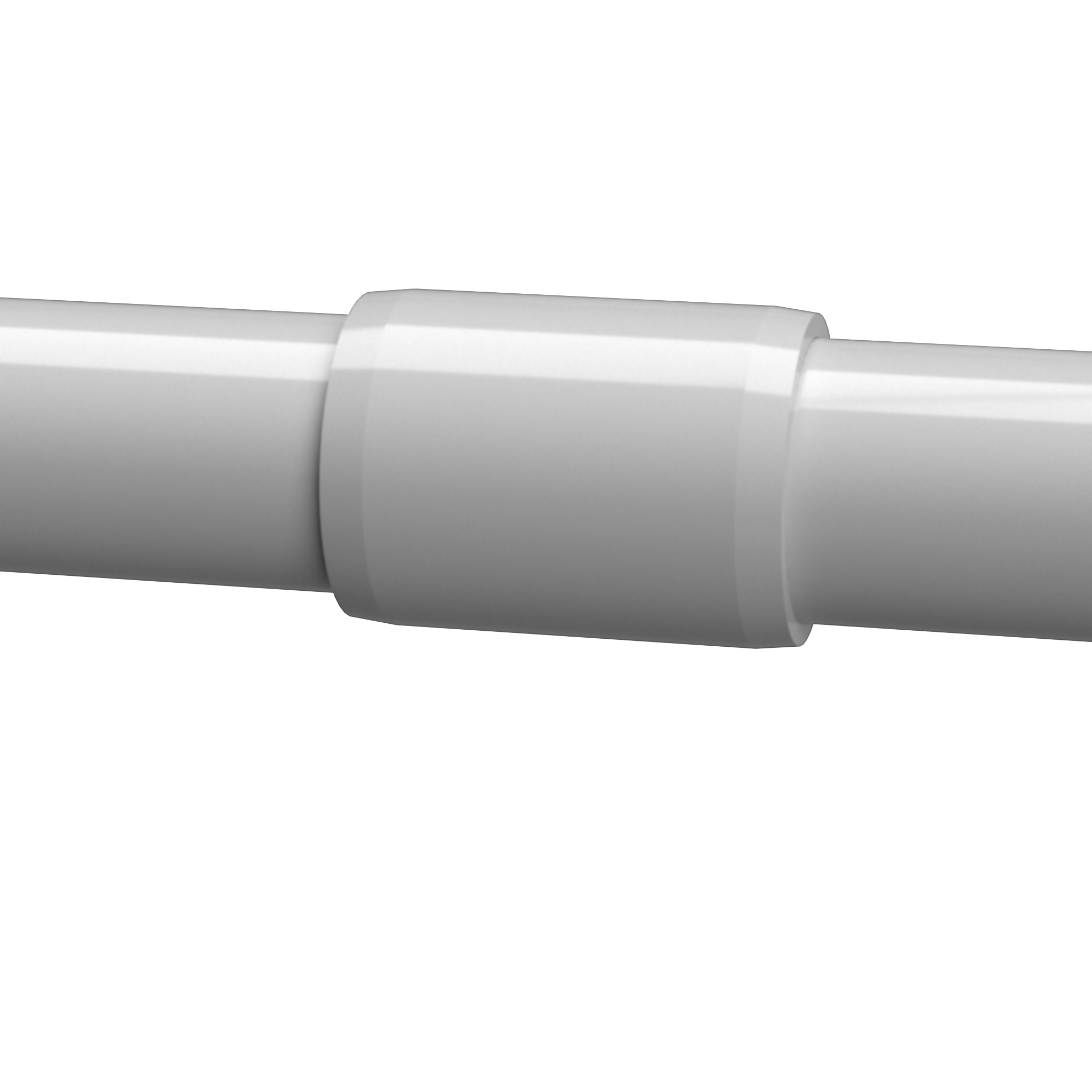 1/2" External PVC Coupling, Gray (10PK) FORMUFIT Furniture Grade, Made