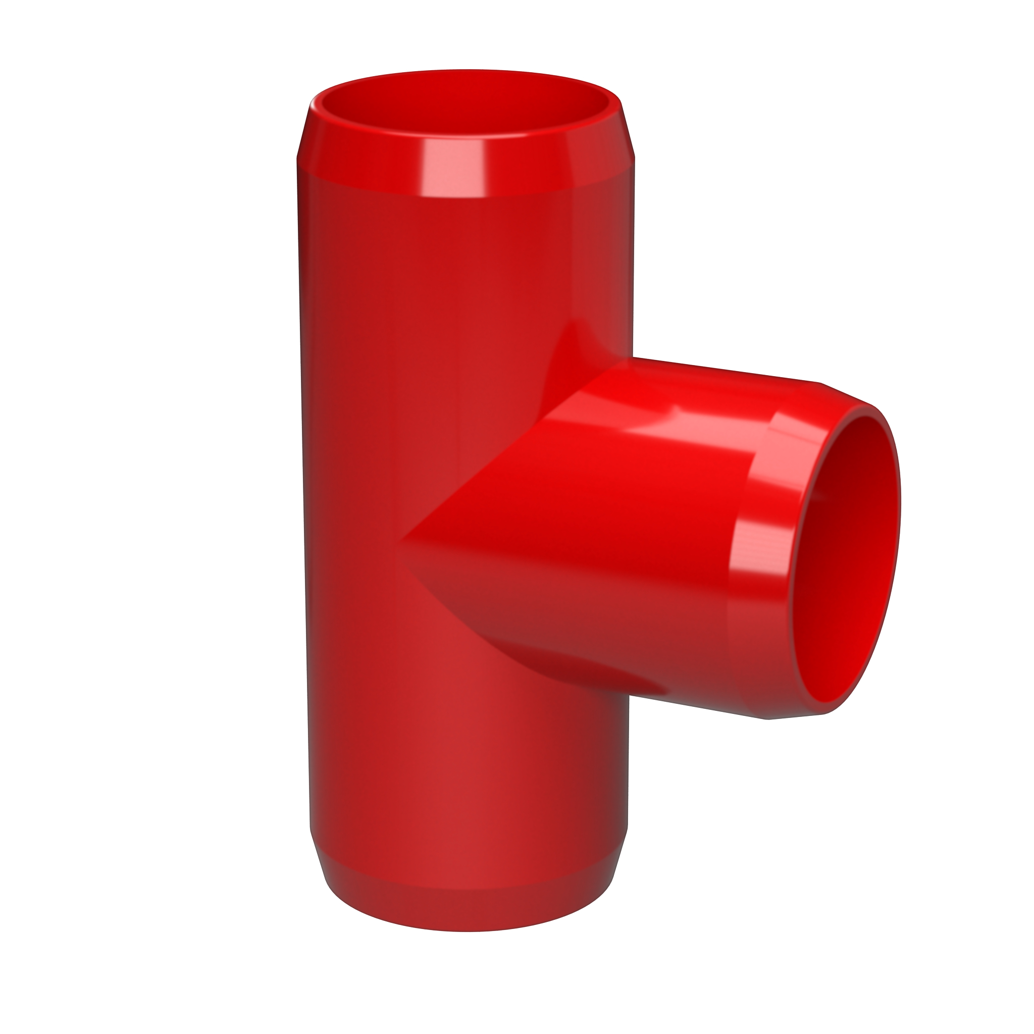 1/2" PVC Tee Fitting, Red (10PK) FORMUFIT Furniture Grade, Made in USA