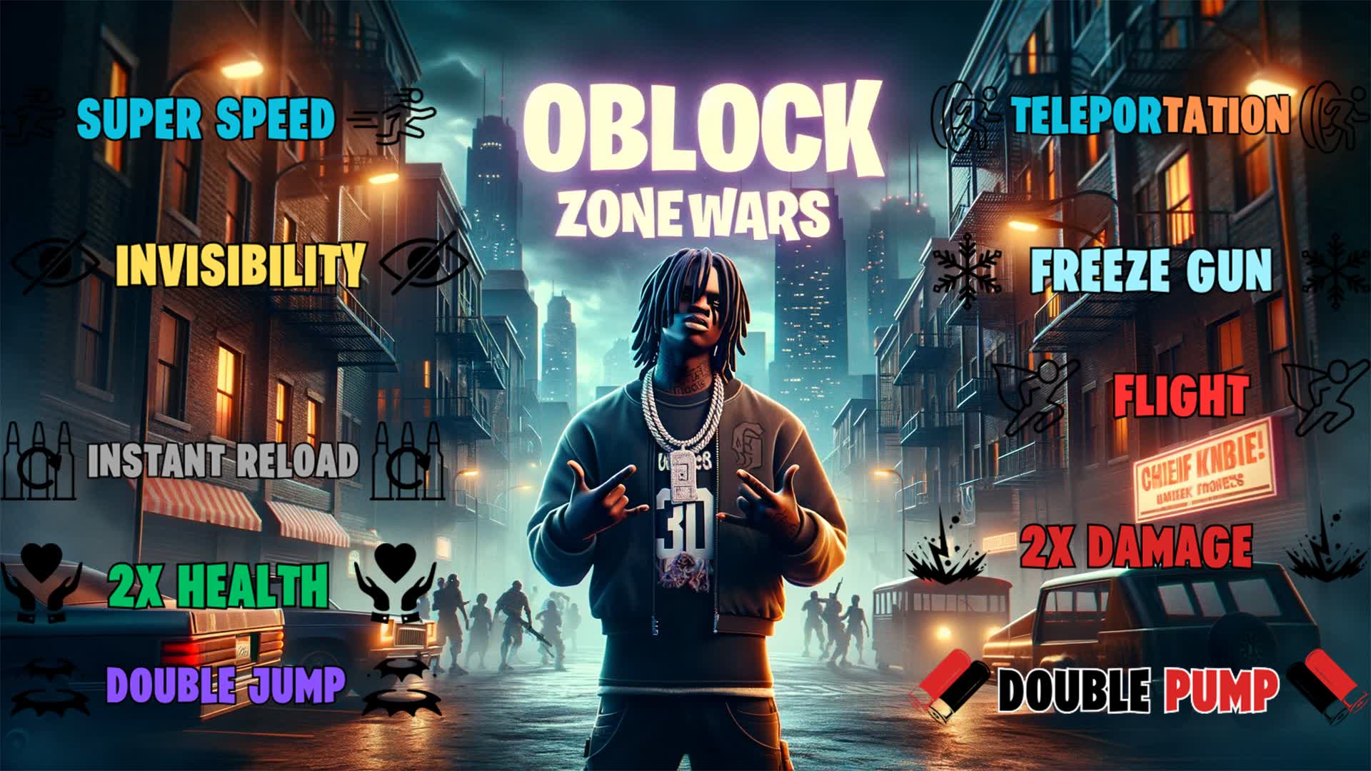 OBLOCK HEROS ZONEWARS [ slayer0824 ] Fortnite Creative Map Code