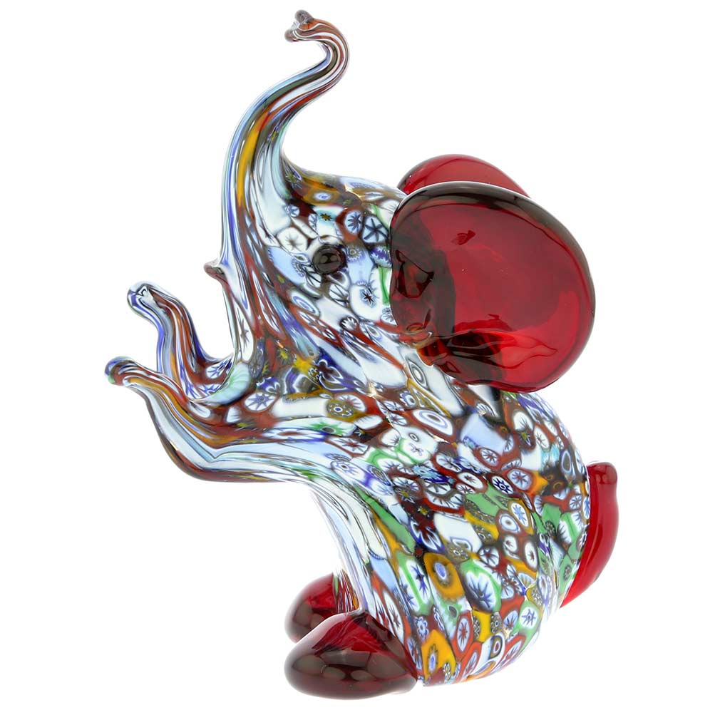 Murano Sculptures Murano Art Glass Millefiori Elephant Sculpture