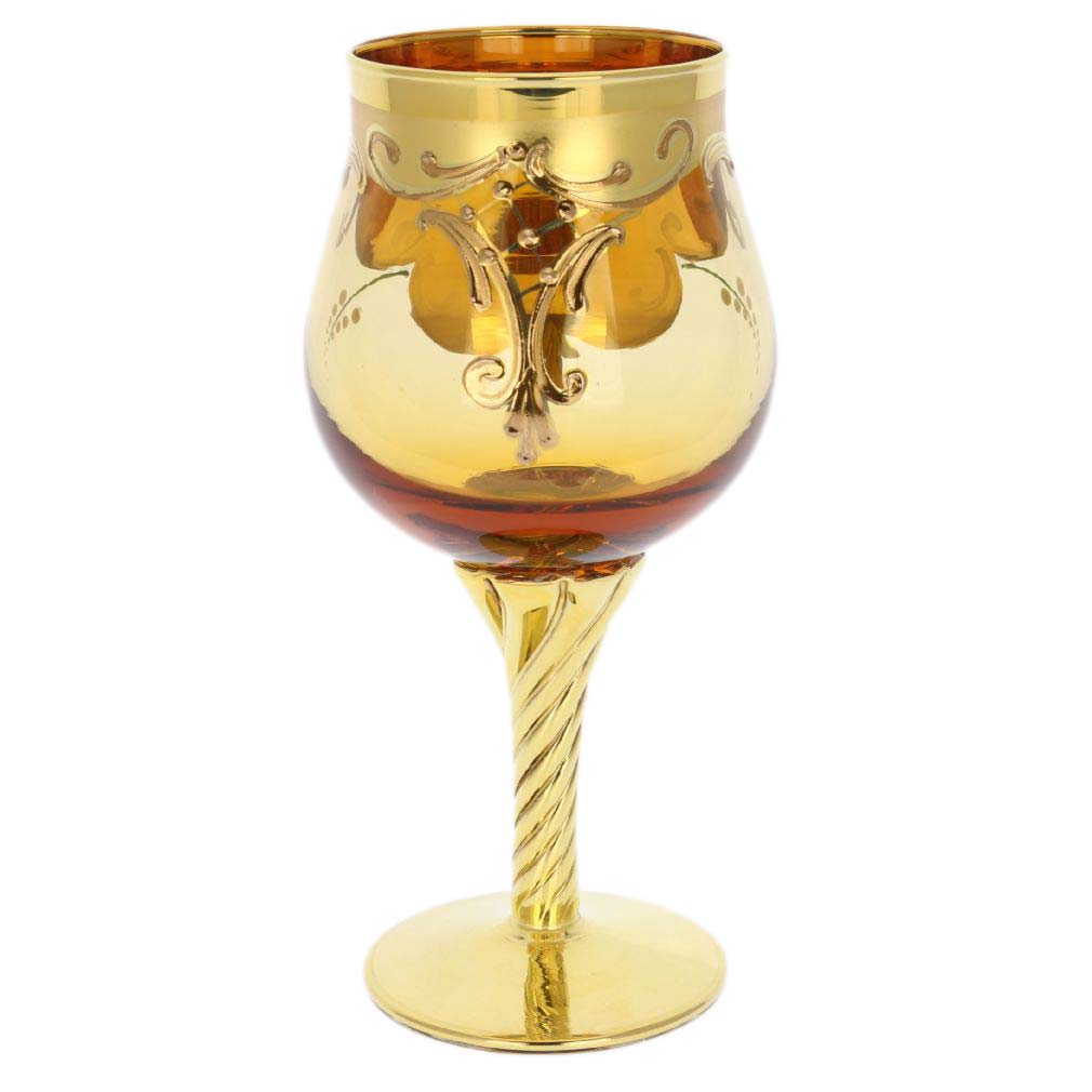 Murano Glass Goblets Set Of Two Murano Glass Wine Glasses 24K Gold