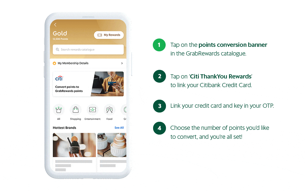 Convert Citi Rewards Points to GrabRewards for amazing rewards Grab TH
