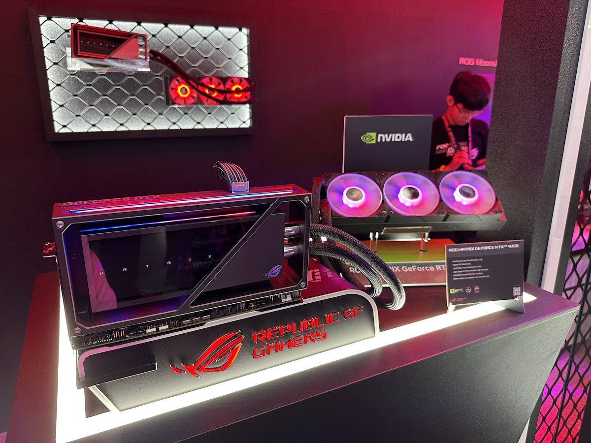 The liquid metal, liquidcooled ROG Matrix GeForce RTX 4090 is the