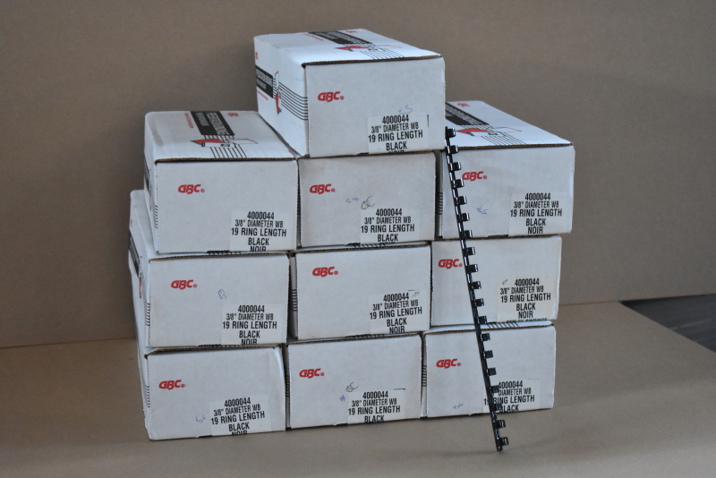 Binding combs, 3/8", 19 ring, Black, 4000044, GBC Cerlox, Lot of 1000