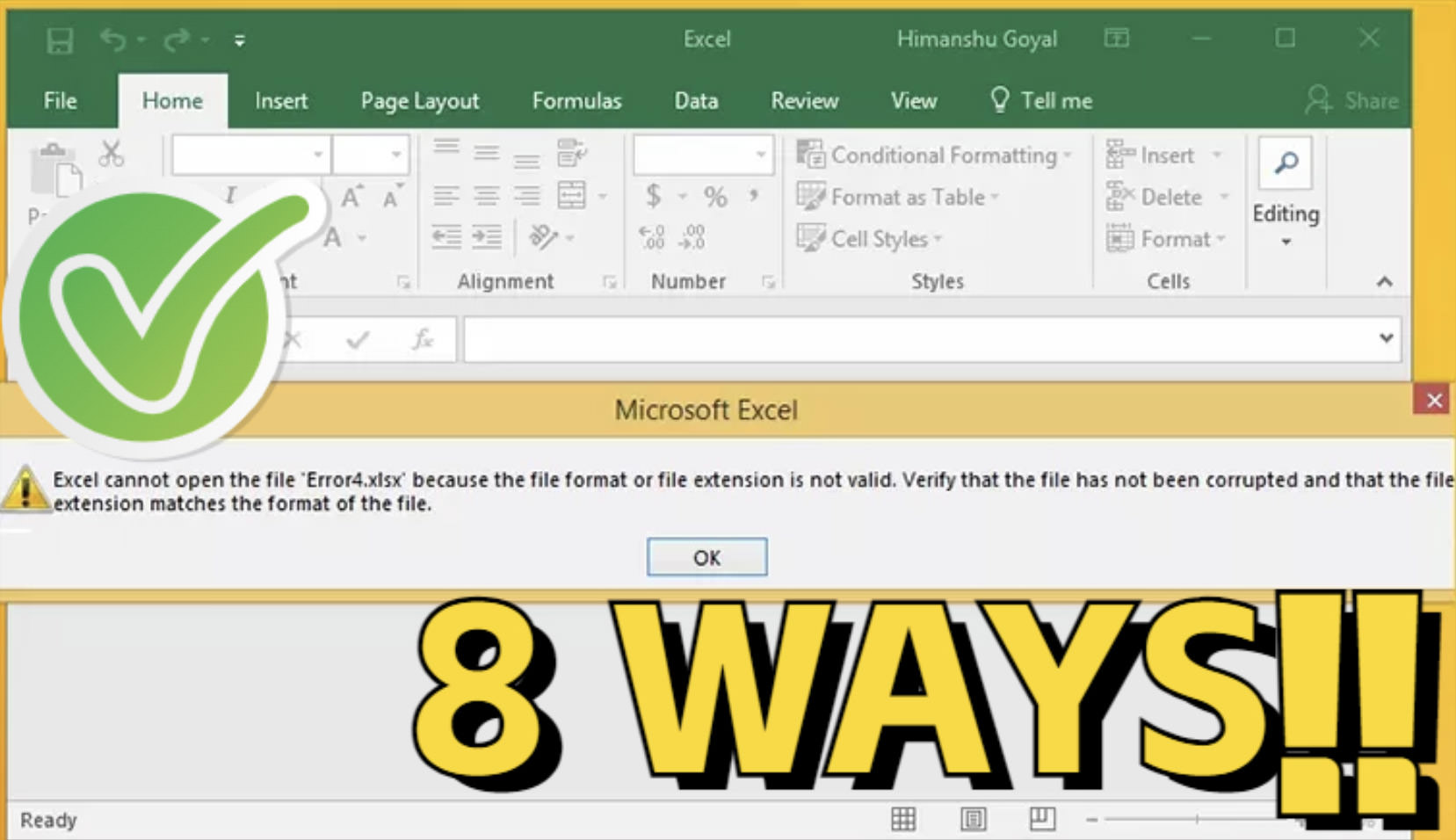 Excel File Format or File Extension Is Not Valid 8 Ways to Fix It