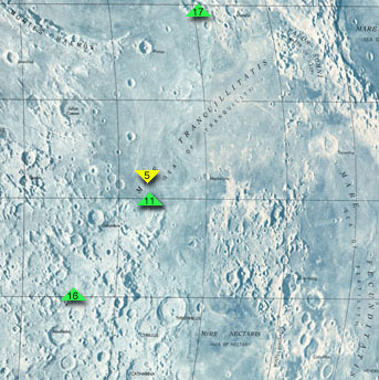 The pit is about halfway between the landing sites of Apollo 11 and Apollo 17
