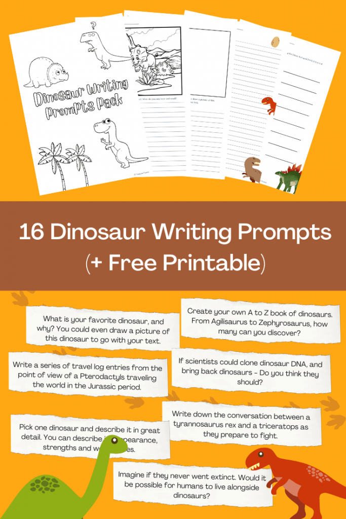 16 Dinosaur Writing Prompts (Free Printable) Imagine Forest