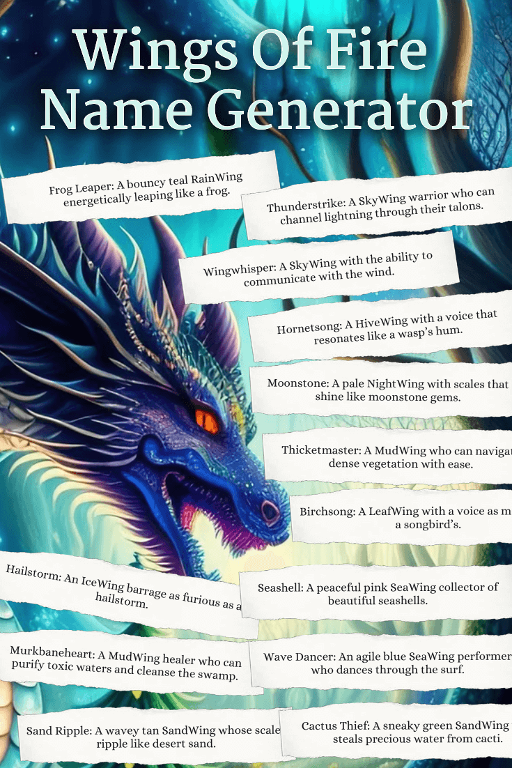 Wings of Fire Name Generator 1,000+ WoF OC Ideas Imagine Forest