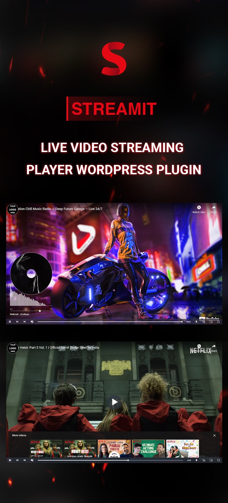 Live Video Streaming Player WordPress Plugin Streamit Iqonic Desig