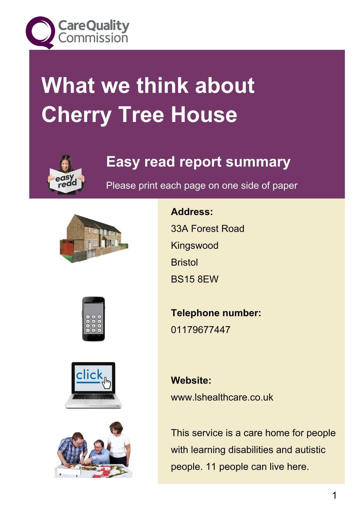 Cherry Tree House Easy Read CQC Report by Iris Care Group Issuu