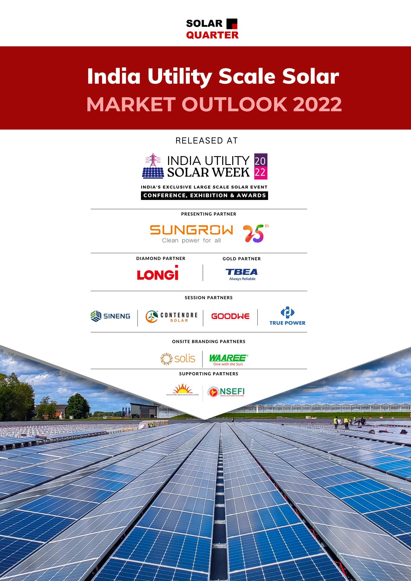 Research Report India Utility Scale Solar Market Outlook 2022 by