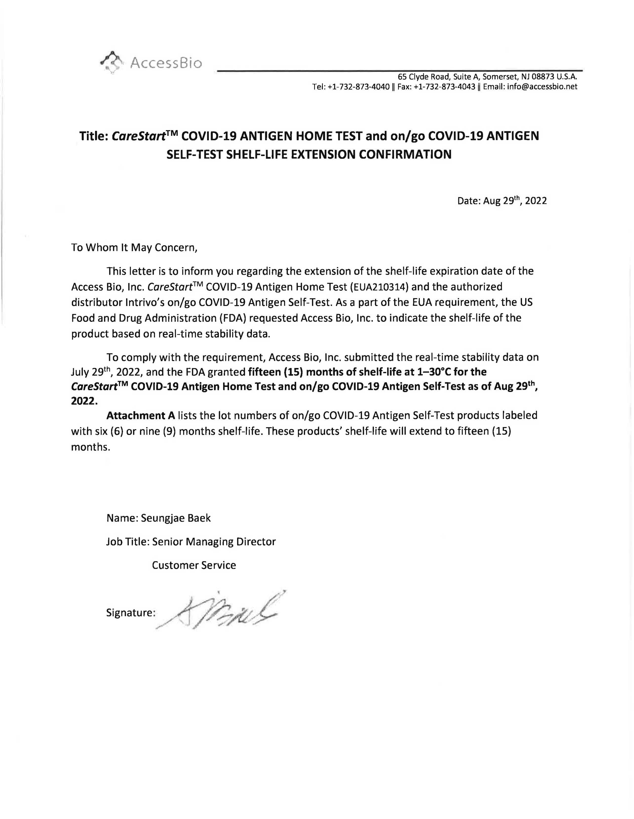 COVID19 CareStart Antigen Test ShelfLife Extension Notification by Sunline Issuu