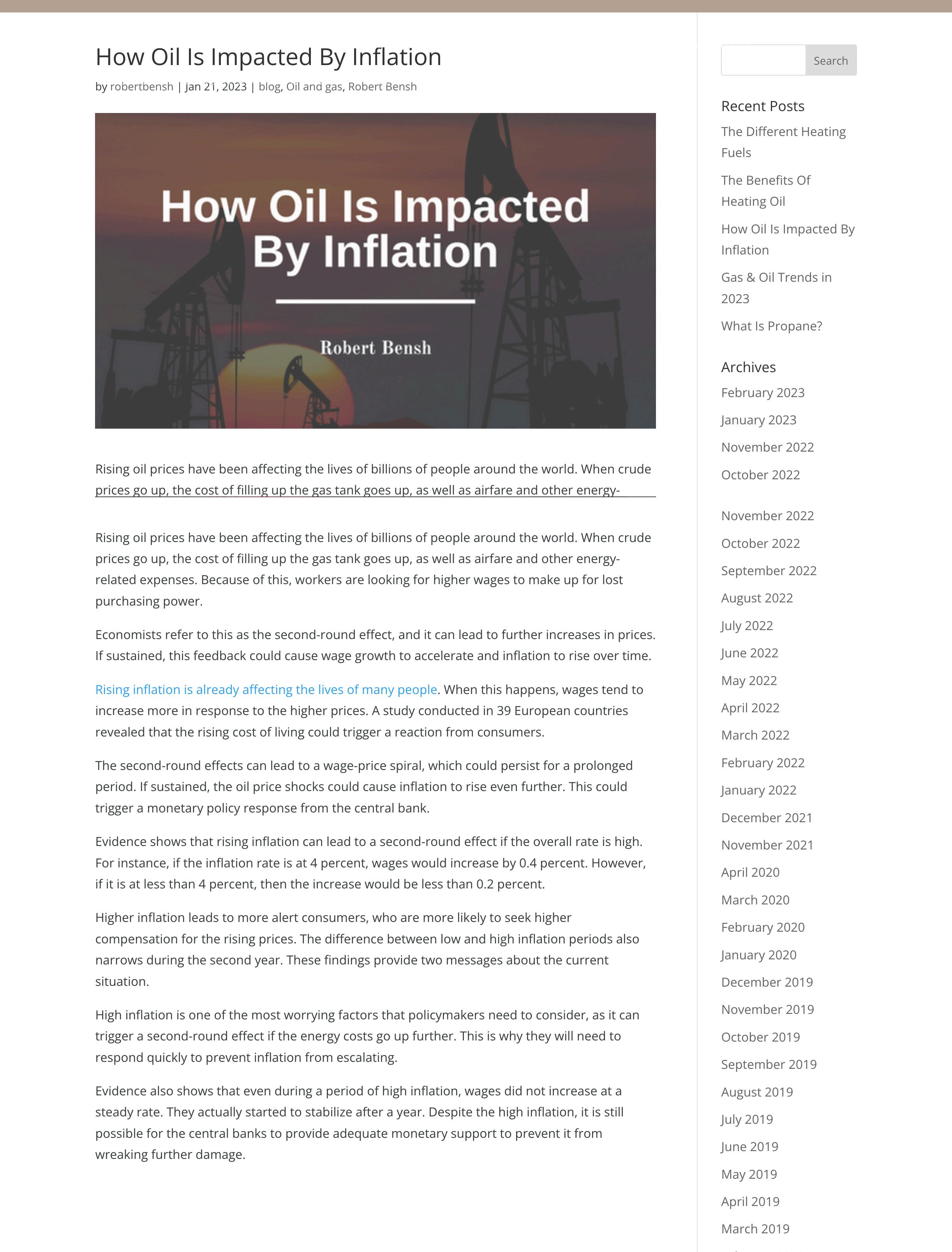How Oil Is Impacted By Inflation by Robert Bensh Issuu