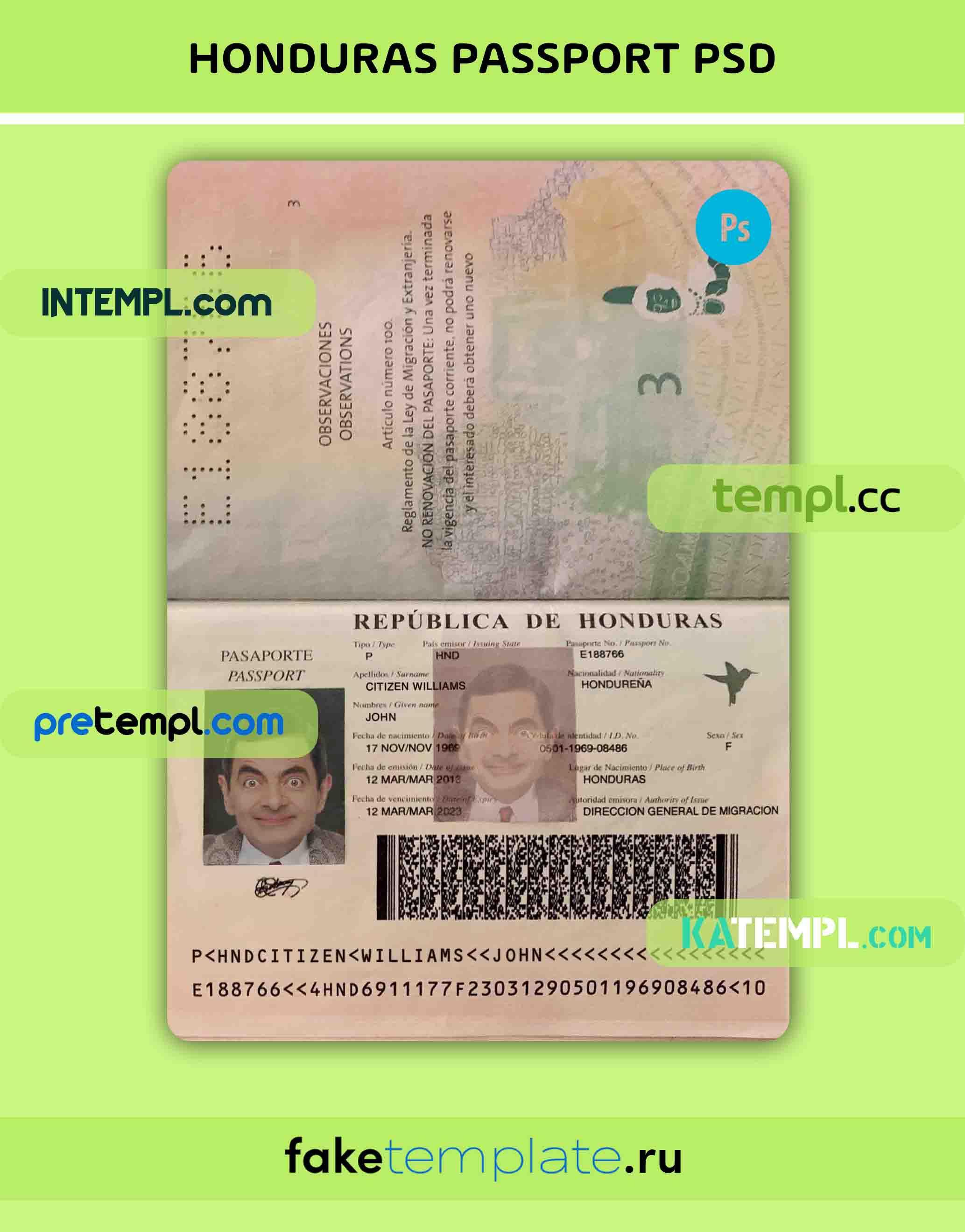 Honduras passport PSD download template by intempl Issuu