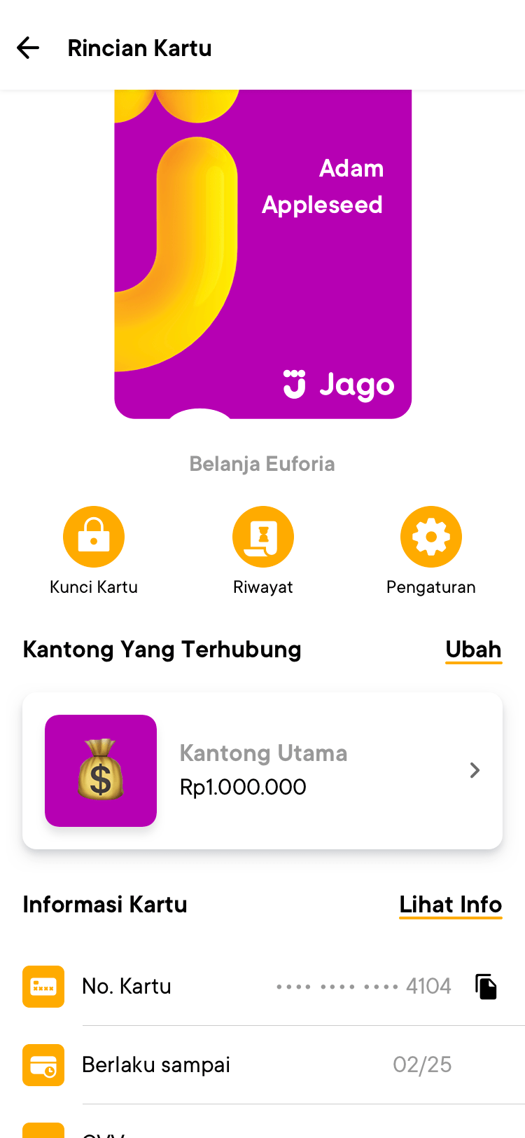 Bank Jago Kartu Debit Jago Visa