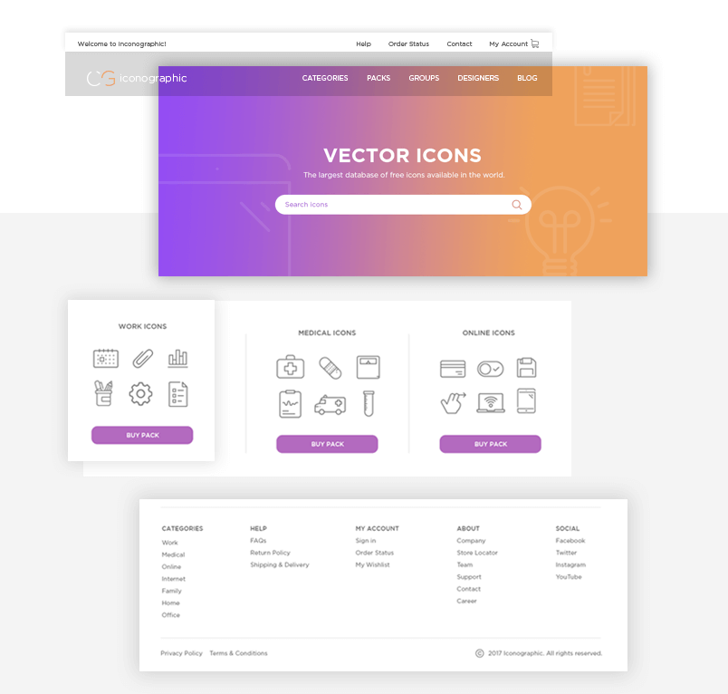 Justinmind's Foundation UI kit for web prototyping Justinmind