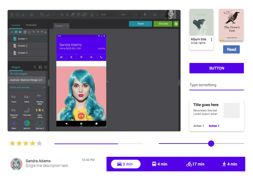 Android Material Design UI kit for awesome prototypes Justinmind