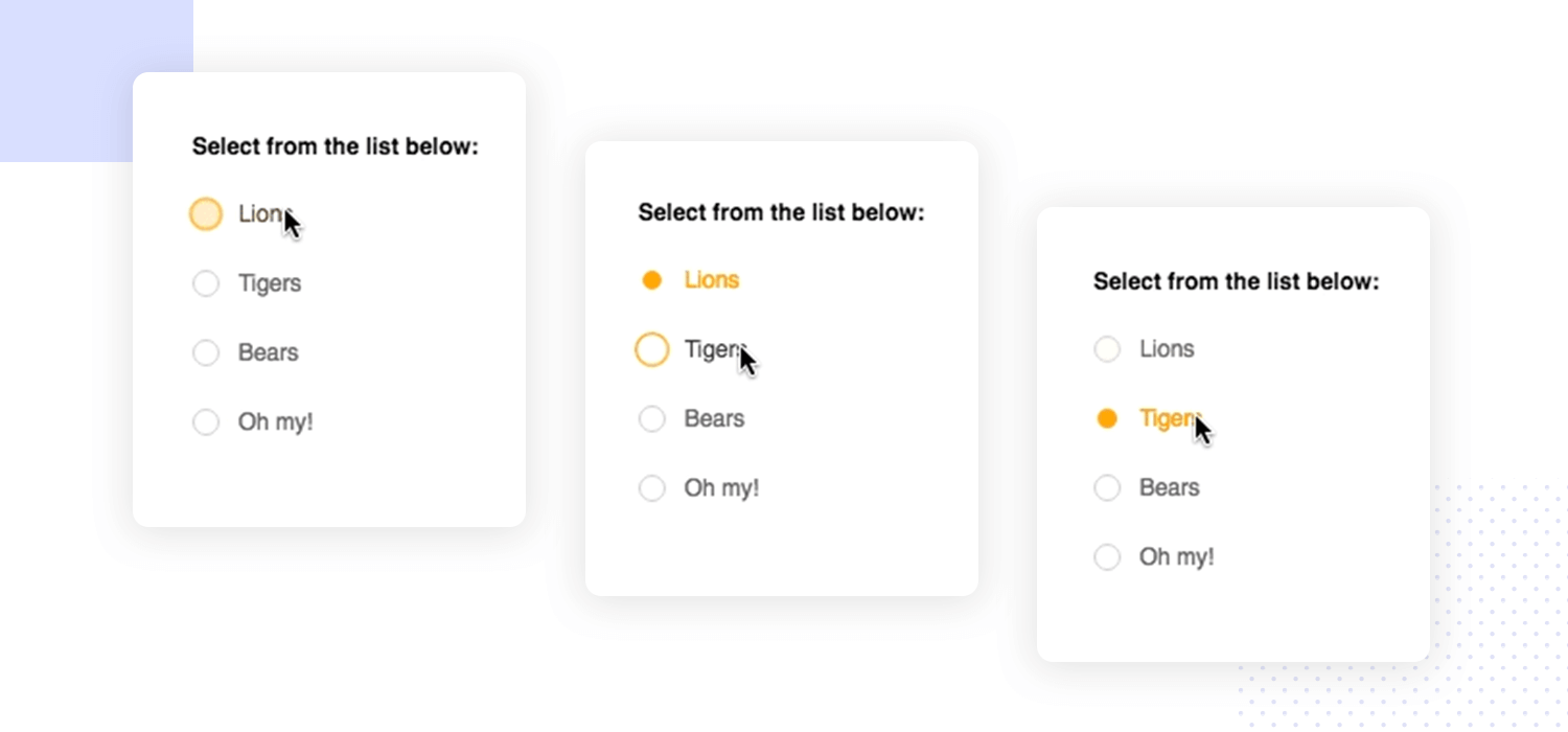Radio button design easy selection and decisionmaking Justinmind