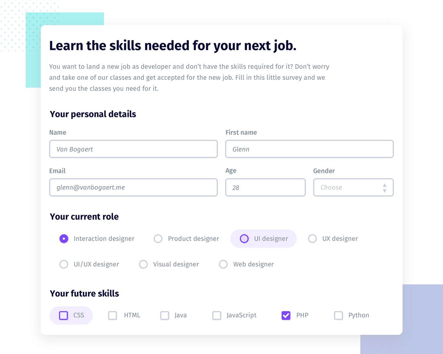 Research survey examples for design inspiration Justinmind