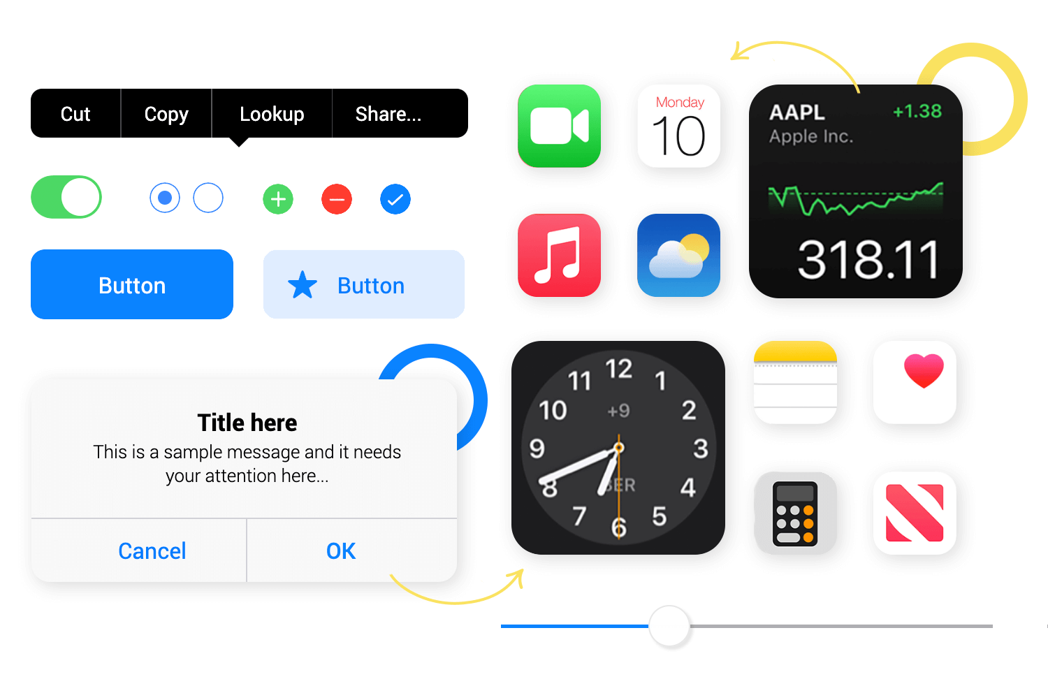 iOS UI kit design sleek prototypes for the iPhone and iPad Justinmind