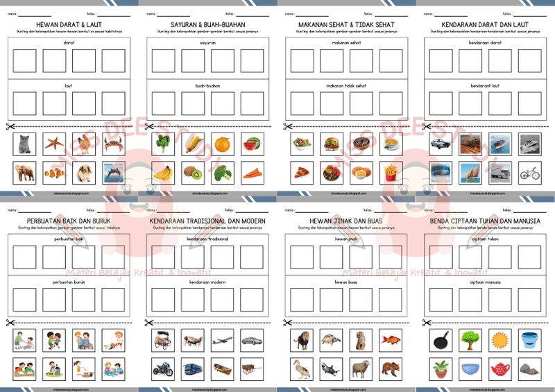 Worksheet Mengelompokkan Objek by Miss Dee (Gunting & Tempel) · Karyakarsa