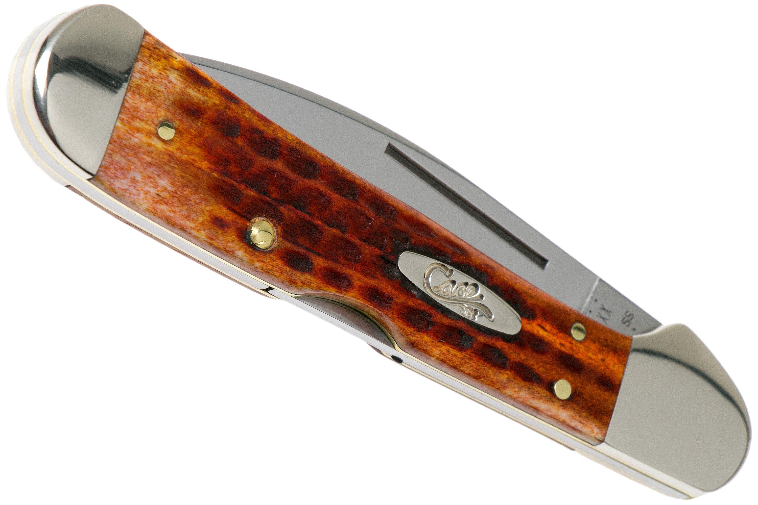 Case Knives Copperlock Pocket Worn Harvest Orange Bone Corn Cob Jig