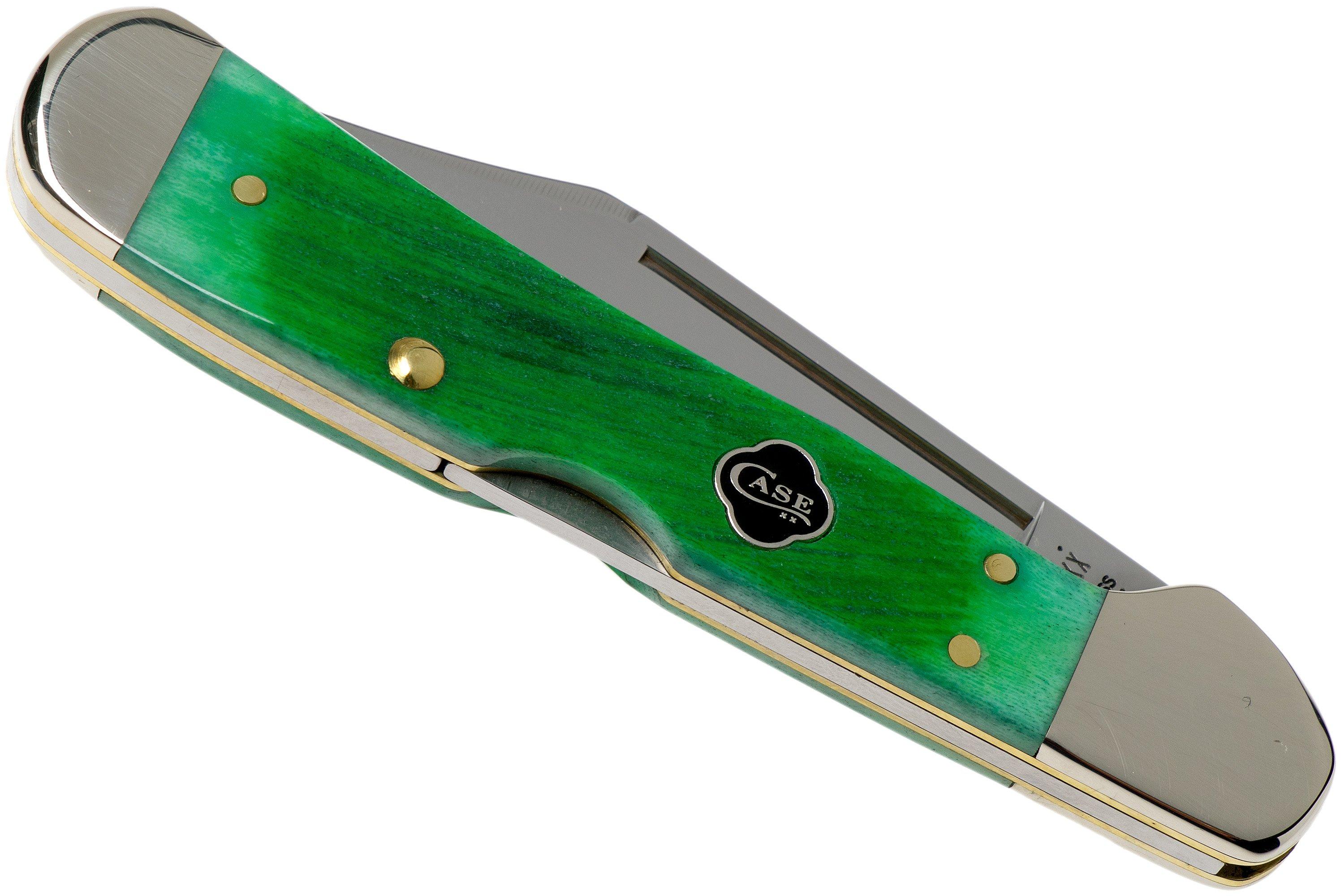 Case Mini Copperlock Clover Green Bone, Sawcut Jig, 23217, 61749L SS