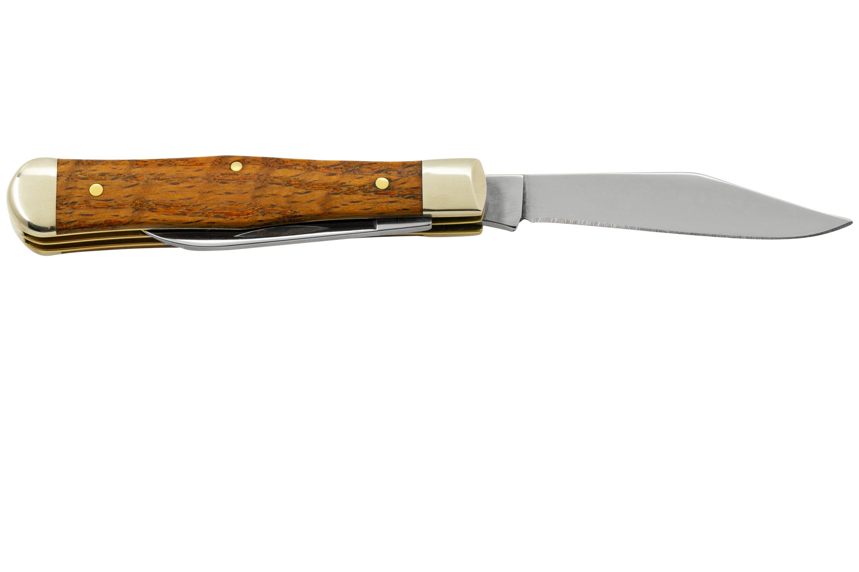 Case Small Swell Center Jack, Yellow Curly Oak 47129, 7225 SS, pocket