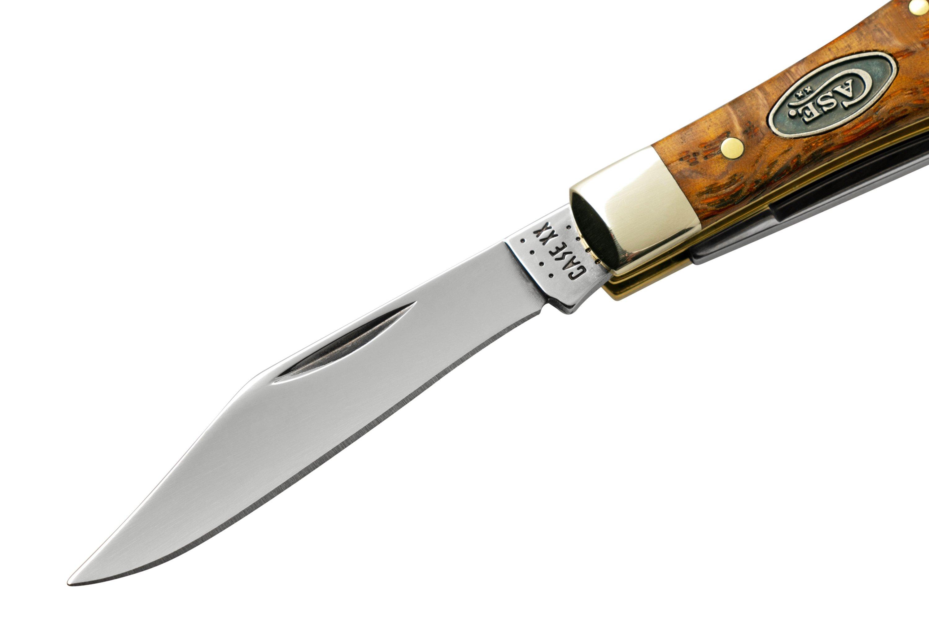 Case Small Swell Center Jack, Yellow Curly Oak 47129, 7225 SS, pocket