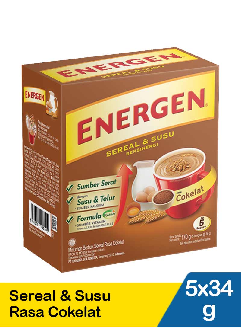 Energen Sereal & Susu Cokelat 5X34G | Klikindomaret