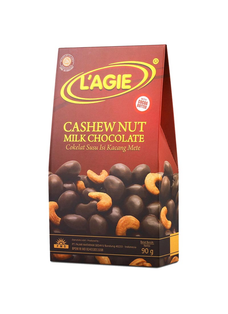 L'agie Milk Chocolate Cashew Nut 90G | Klikindomaret
