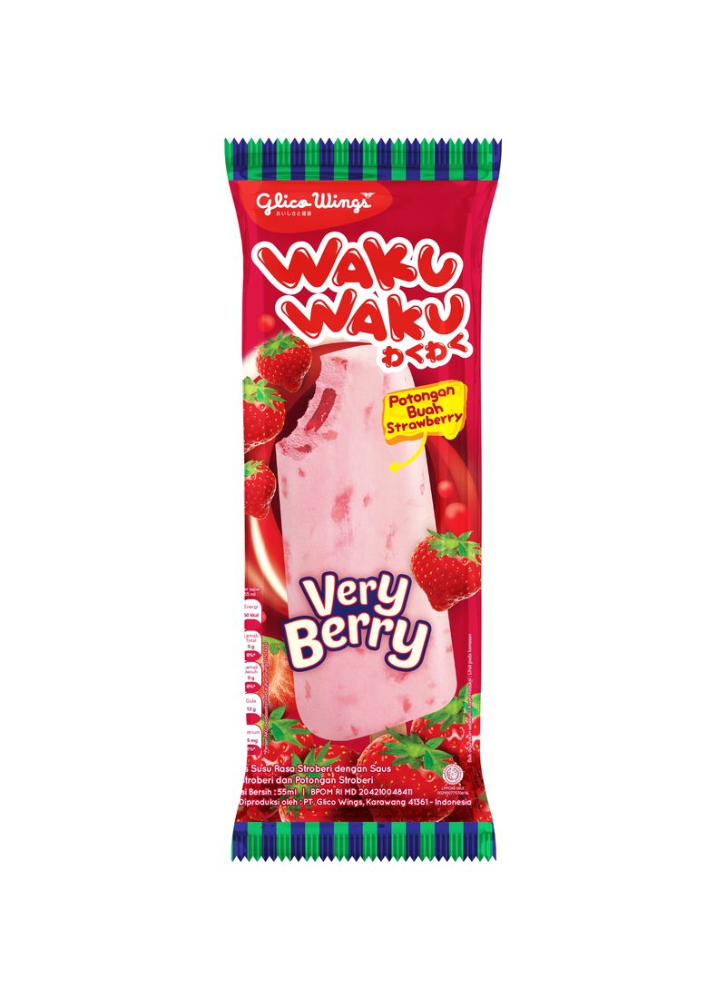 Glico Wings Ice Cream Waku Waku Very Berry 55Ml Pck