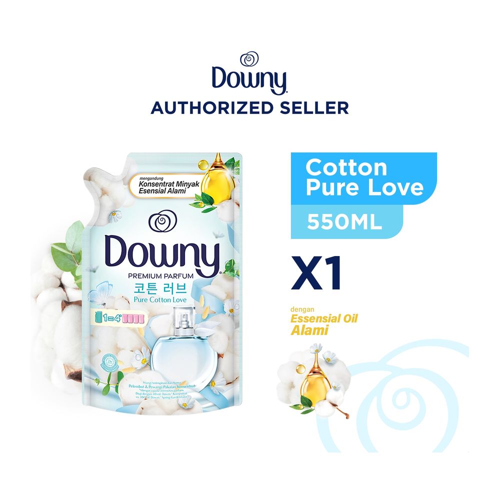 Downy Softener Pure Cotton 550mL Klik Indomaret