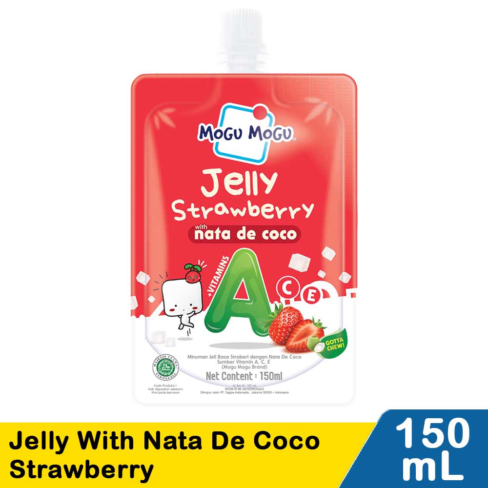MoguMogu Jelly With Nata De Coco Strawberry 150mL Klik Indomaret