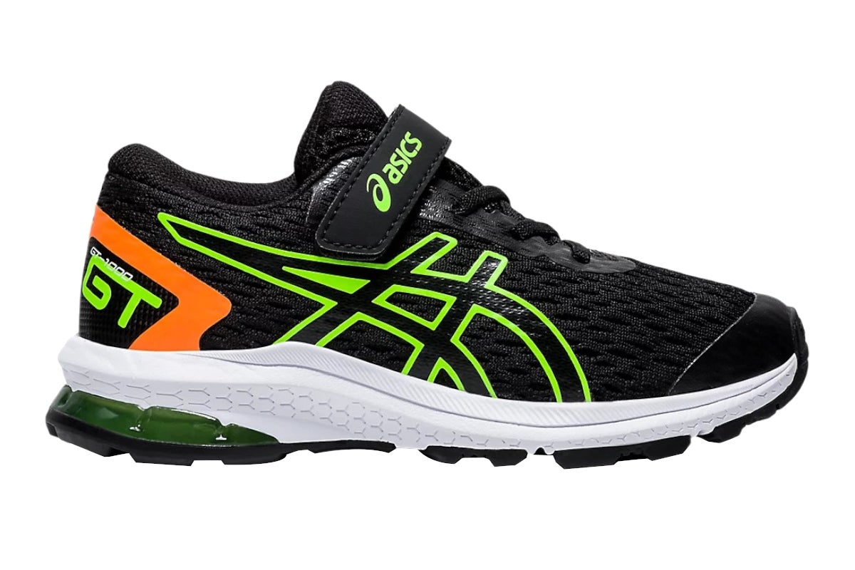 Dick Smith ASICS Kids GT1000 9 PS Running Shoe (Black/Green Gecko