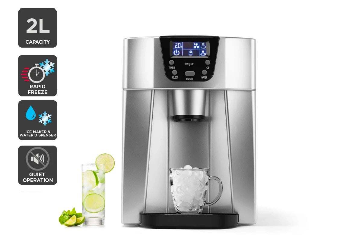 Kogan 2in1 Ice Cube Maker & Water Dispenser (Stainless Steel)