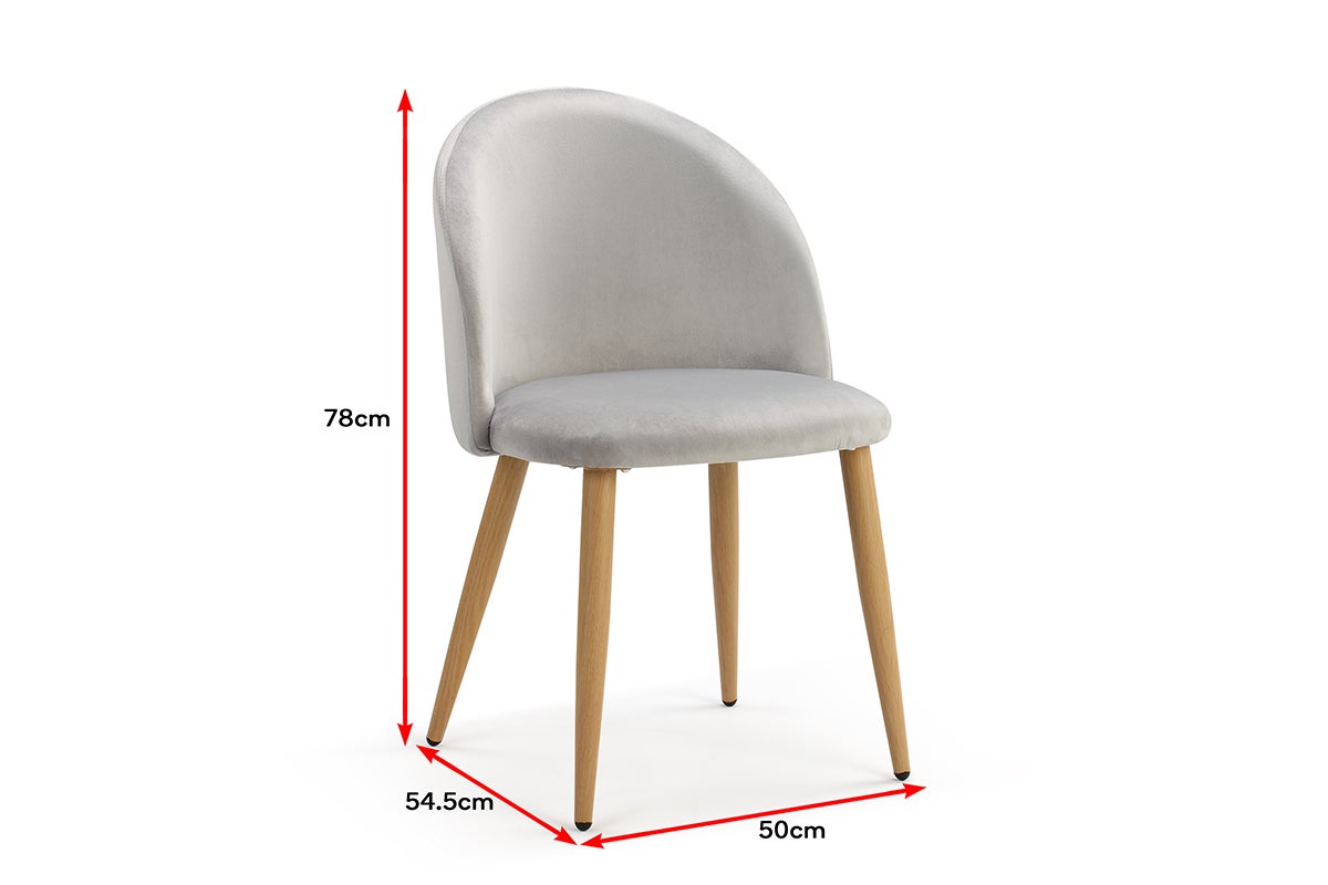 Buy Ovela Ashton Set of 2 Velvet Dining Chair (Light Grey) Online