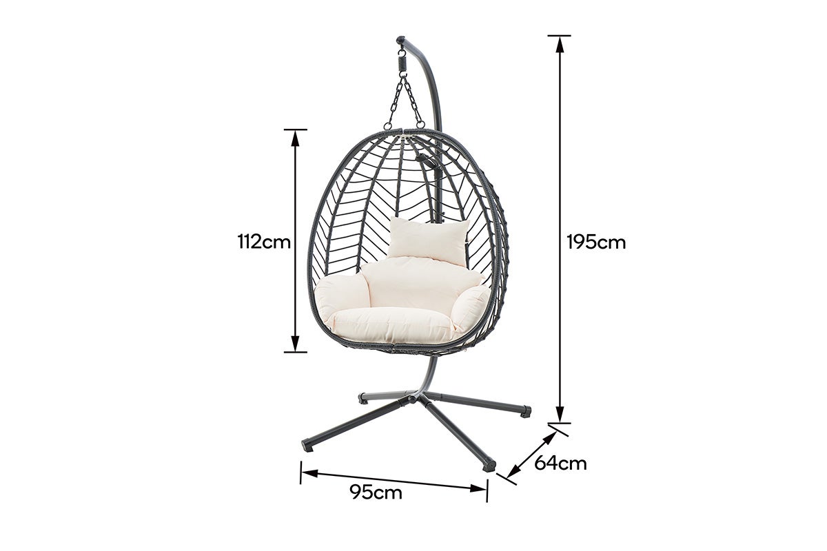 Buy ShangriLa Mackenzie Outdoor Furniture Egg Chair (Black/ Beige