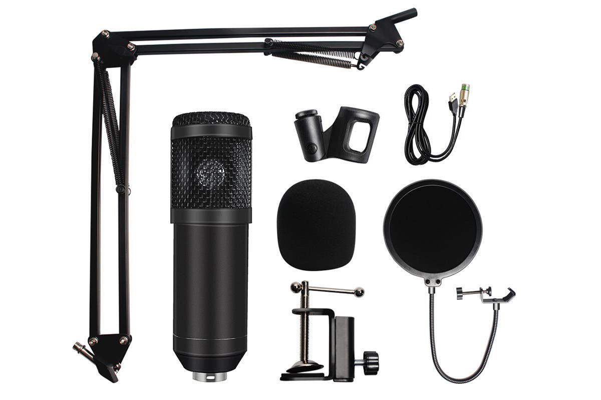 [Kogan First] Kogan USB Condenser Microphone with Pop Filter and Stand