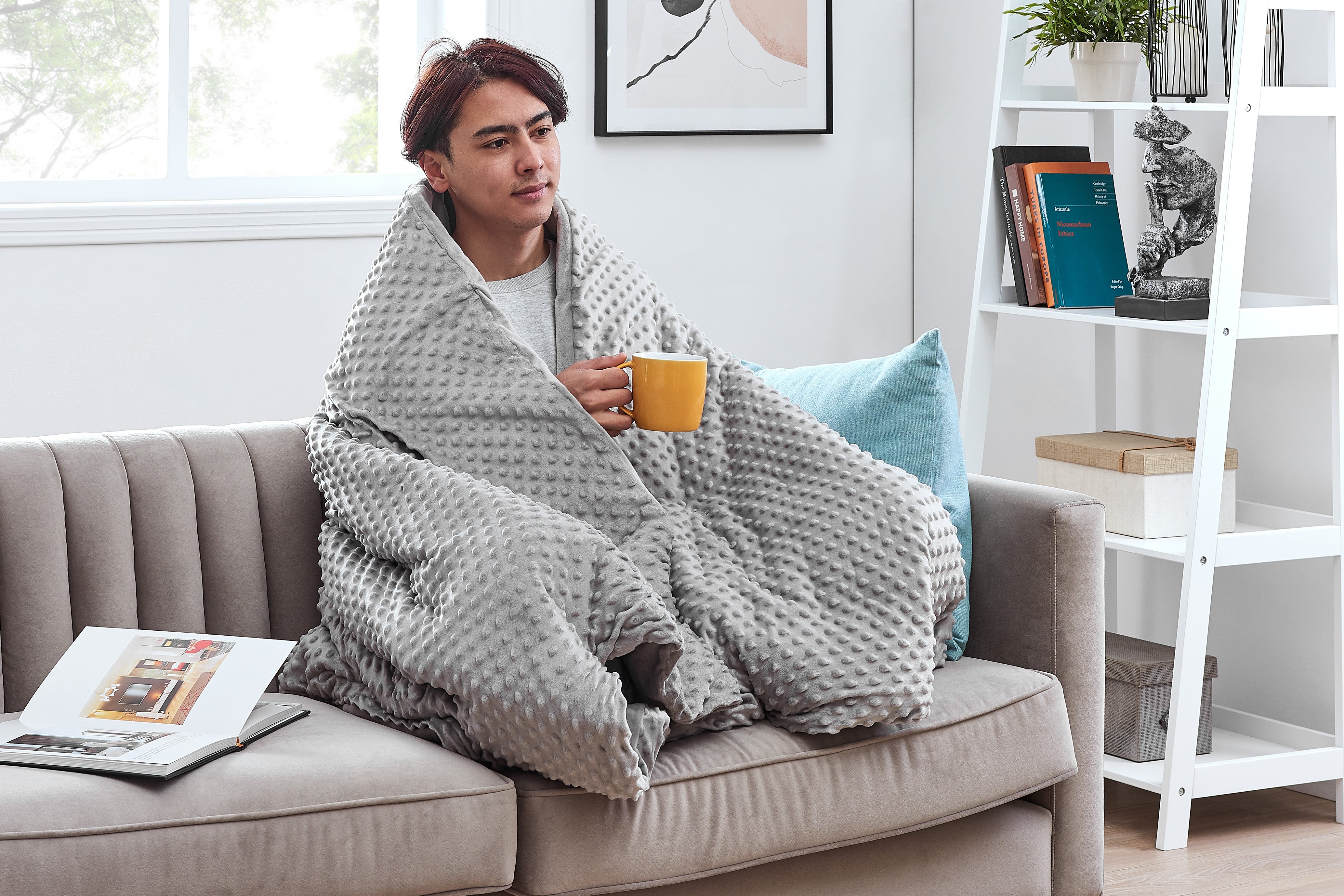 Kogan Mink Dot Weighted Cotton Blanket (11KG, Silver)