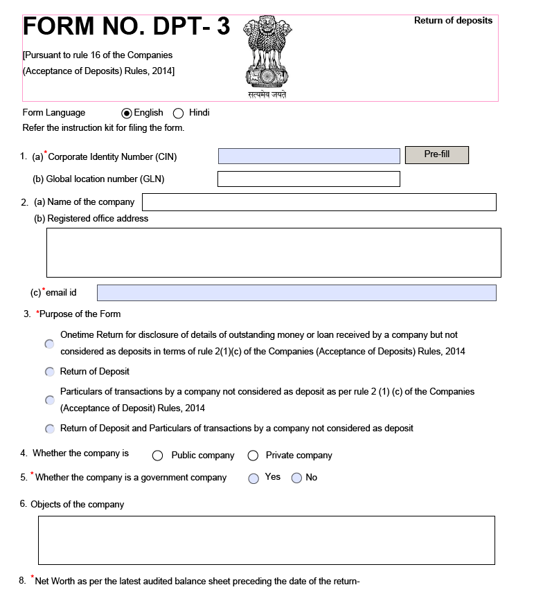 DPT3 Form Return of Deposits Learn by Quicko