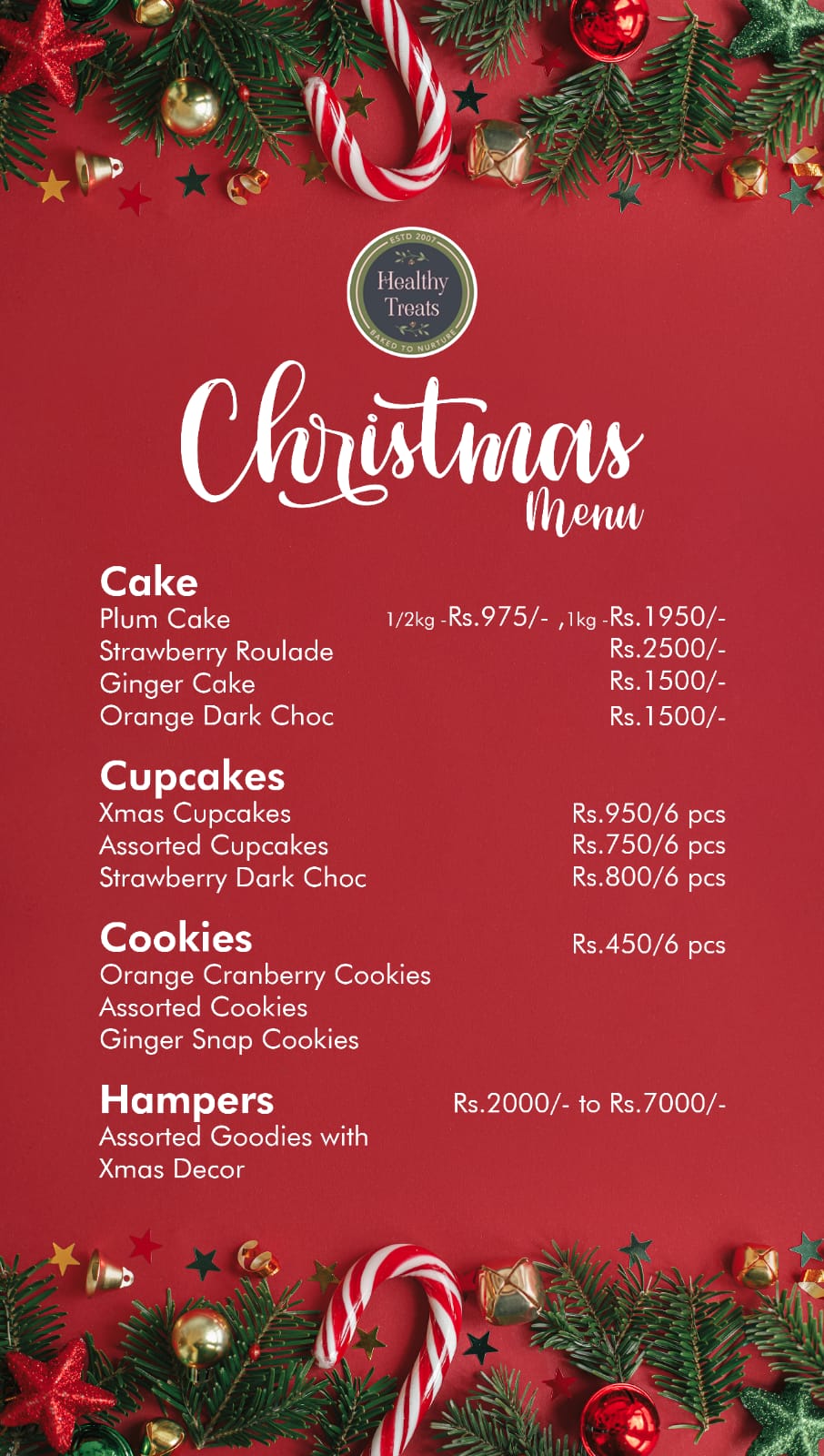 Healthy Treats, Bandra West, Mumbai Christmas Special Menu