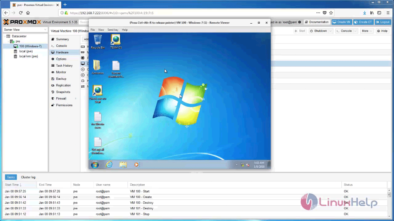 Spice proxmox windows client