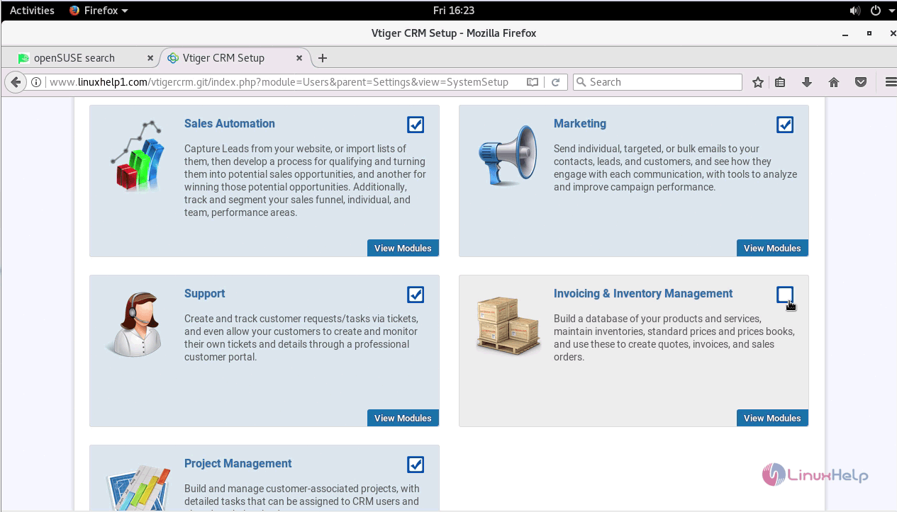 How to install Vtiger CRM on OpenSUSE leap 42.3 LinuxHelp Tutorials