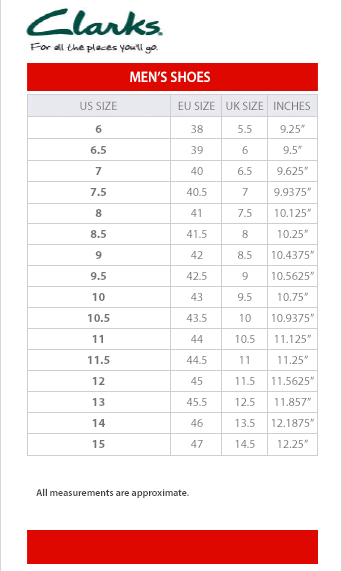 Shoe Size Guide Clarks Flash Sales | emergencydentistry.com